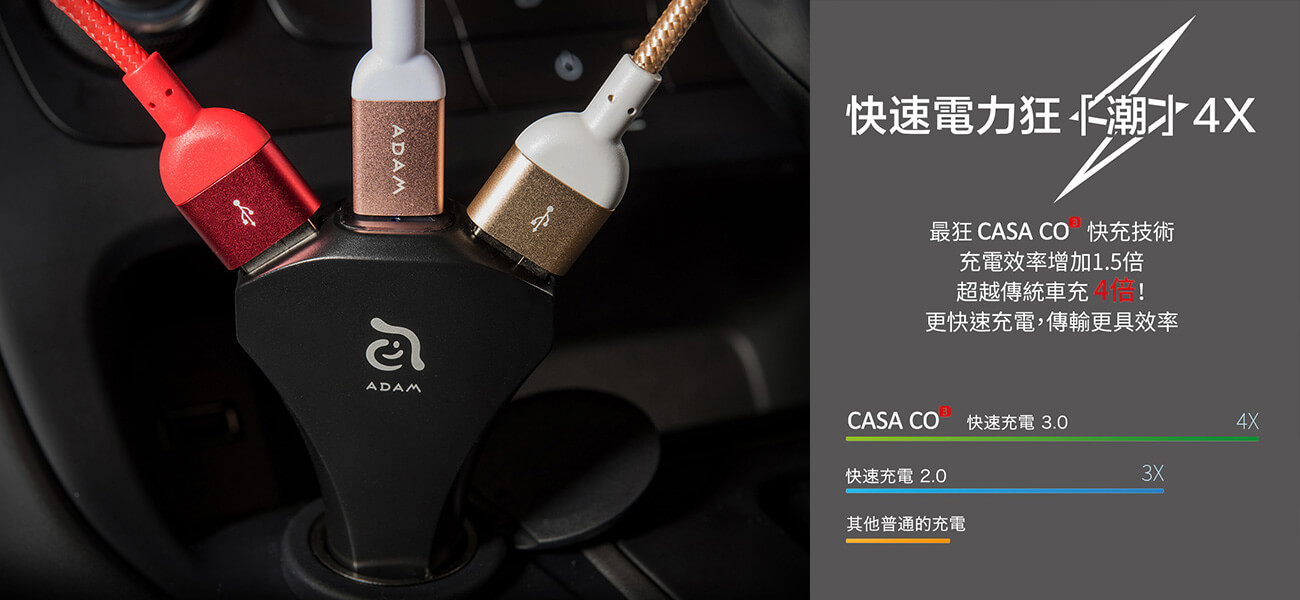 Adam Elements CASA CO3 USB Type-C QC3.0 Car Charger - Speed Charge