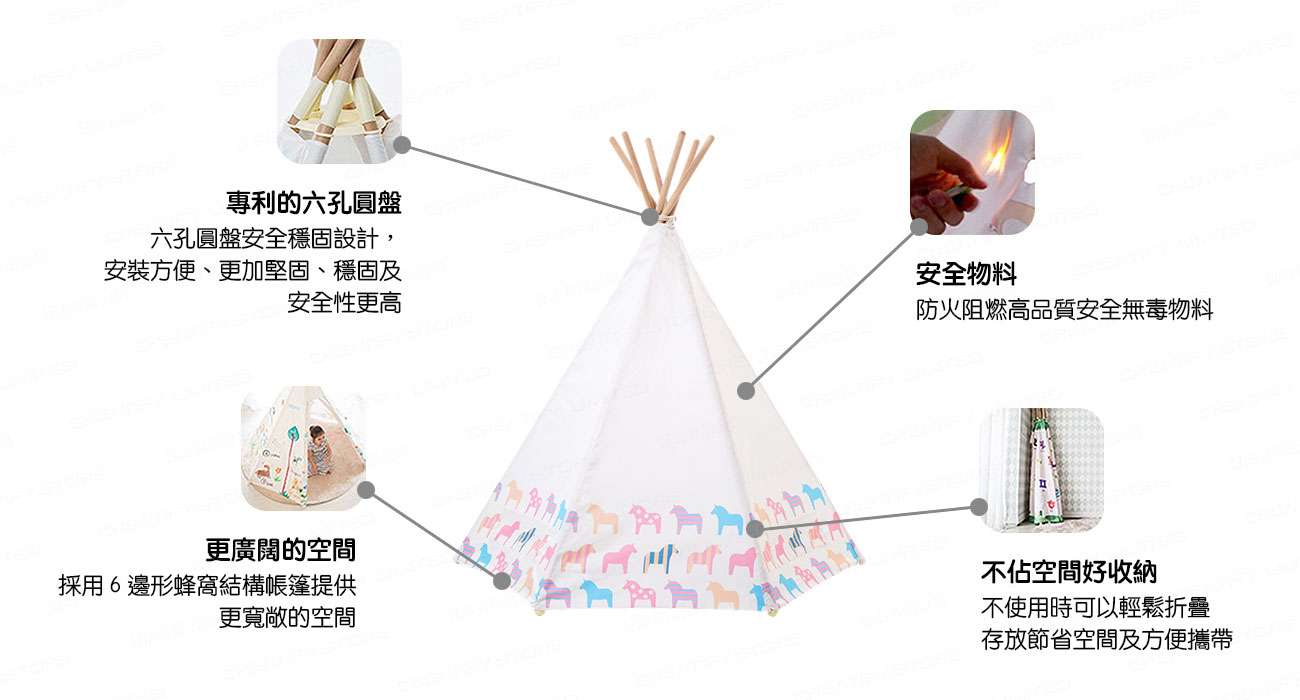 LOOKA 兒童遊戲屋印第安帳篷 (韓國製造) (Looka India Tent)